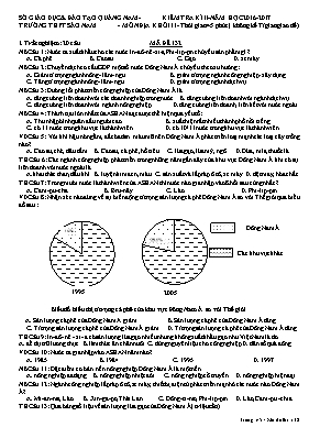 Đề kiểm tra học kỳ II môn Địa lý Lớp 11 - Mã đề 132 - Năm học 2016-2017 - Trường THPT Sào Nam